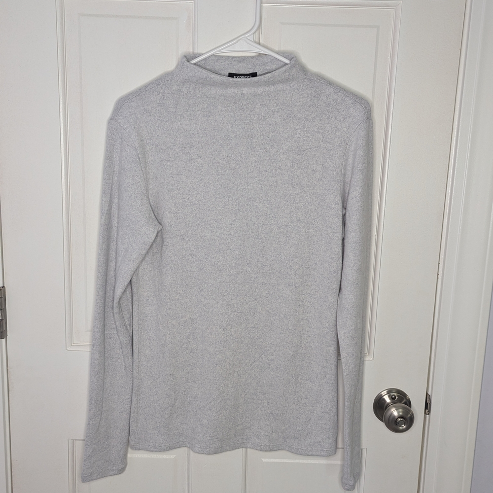 Express Light Gray High Neck Super Soft Sweater Size Medium
